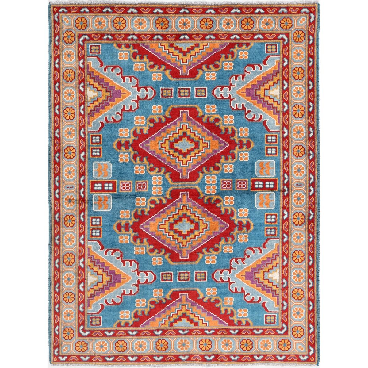 Revival 5x7 Handmade Double Knotted Washable Wool Rug - Colorful