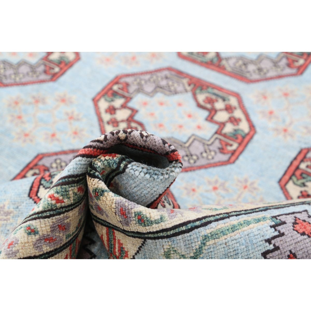 Revival 8x10 Handmade Double Knotted Washable Wool Rug - Colorful
