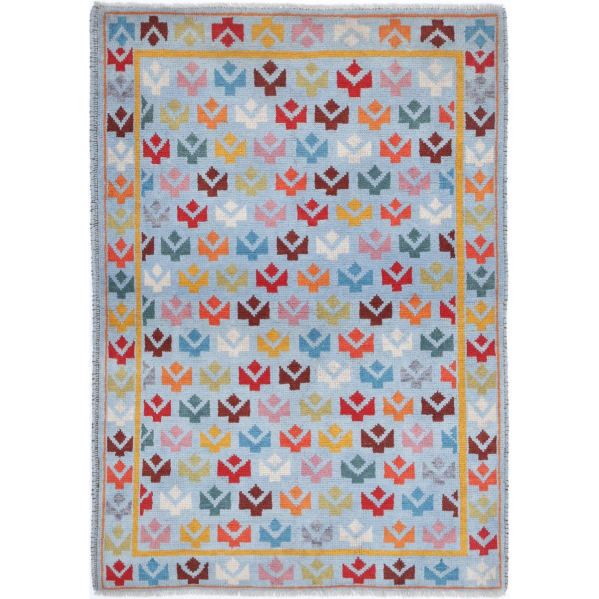 Revival 3x5 Handmade Double Knotted Washable Wool Rug - Colorful