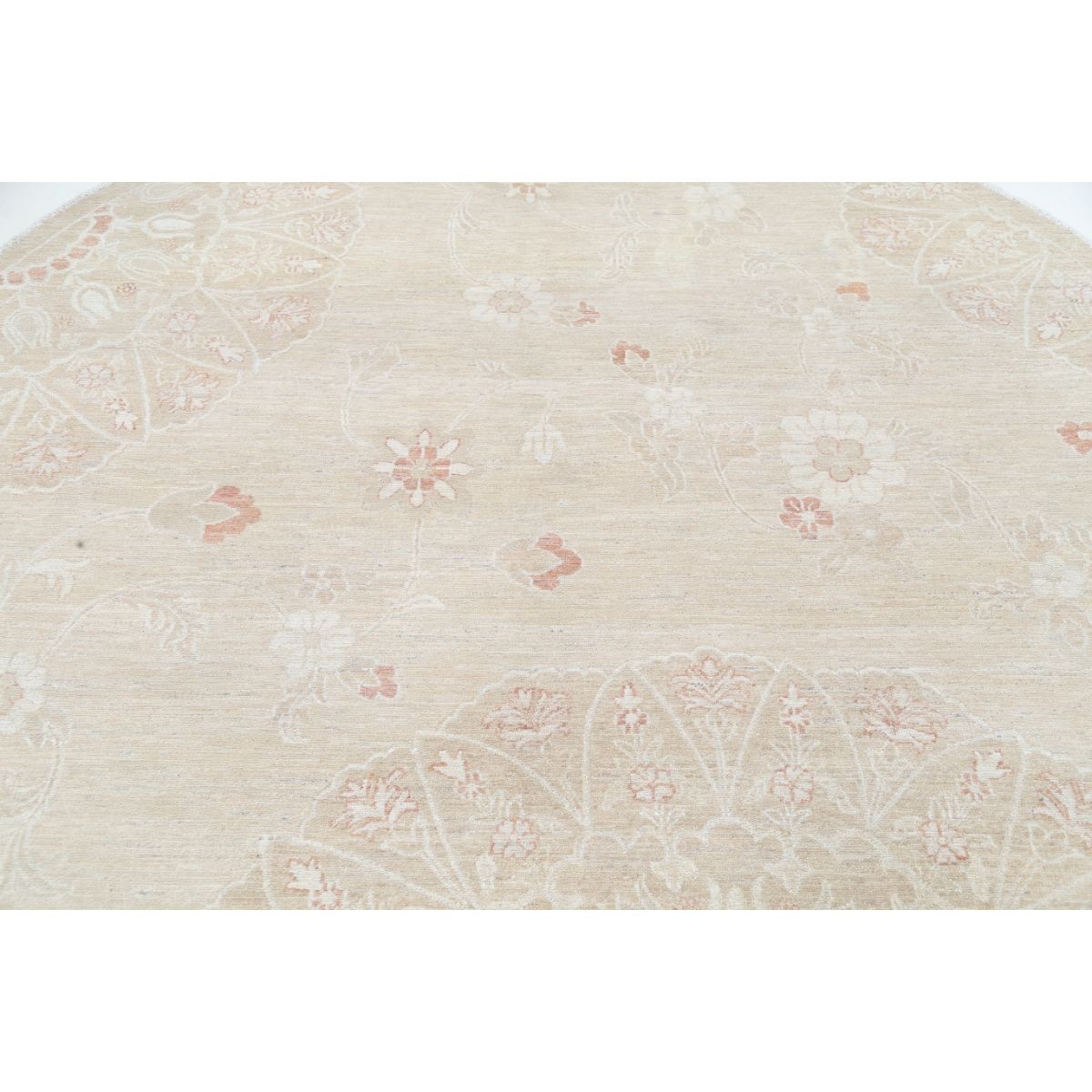 Serenity 8x9 Handmade Double Knotted Washable Wool Round Rug - Soft Hues