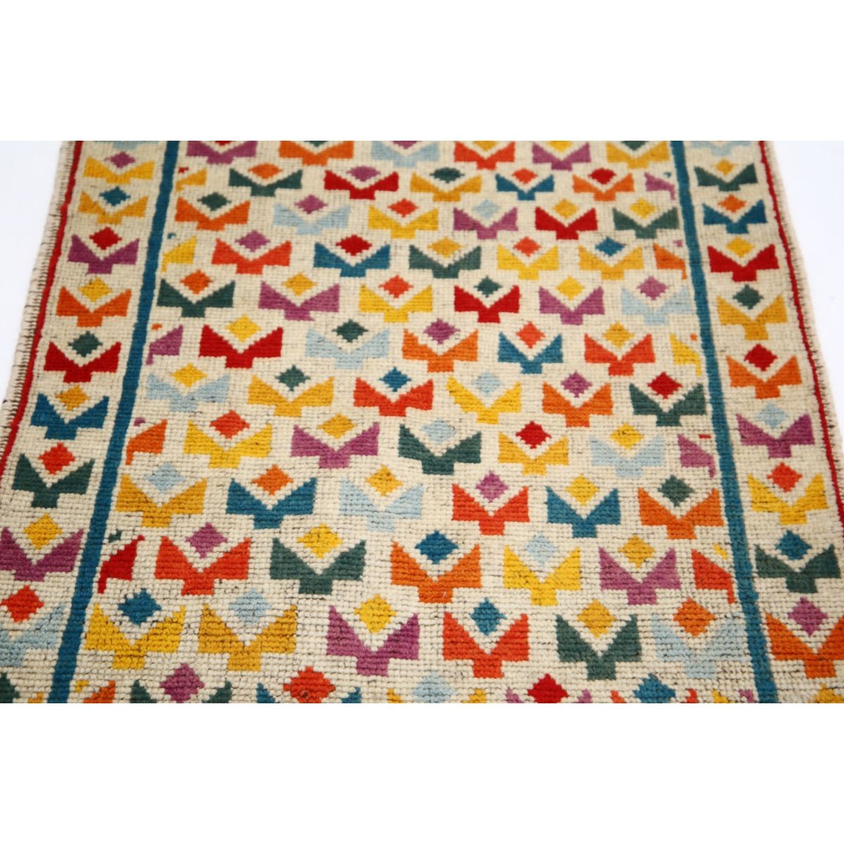 Revival 3x4 Handmade Double Knotted Washable Wool Rug - Colorful
