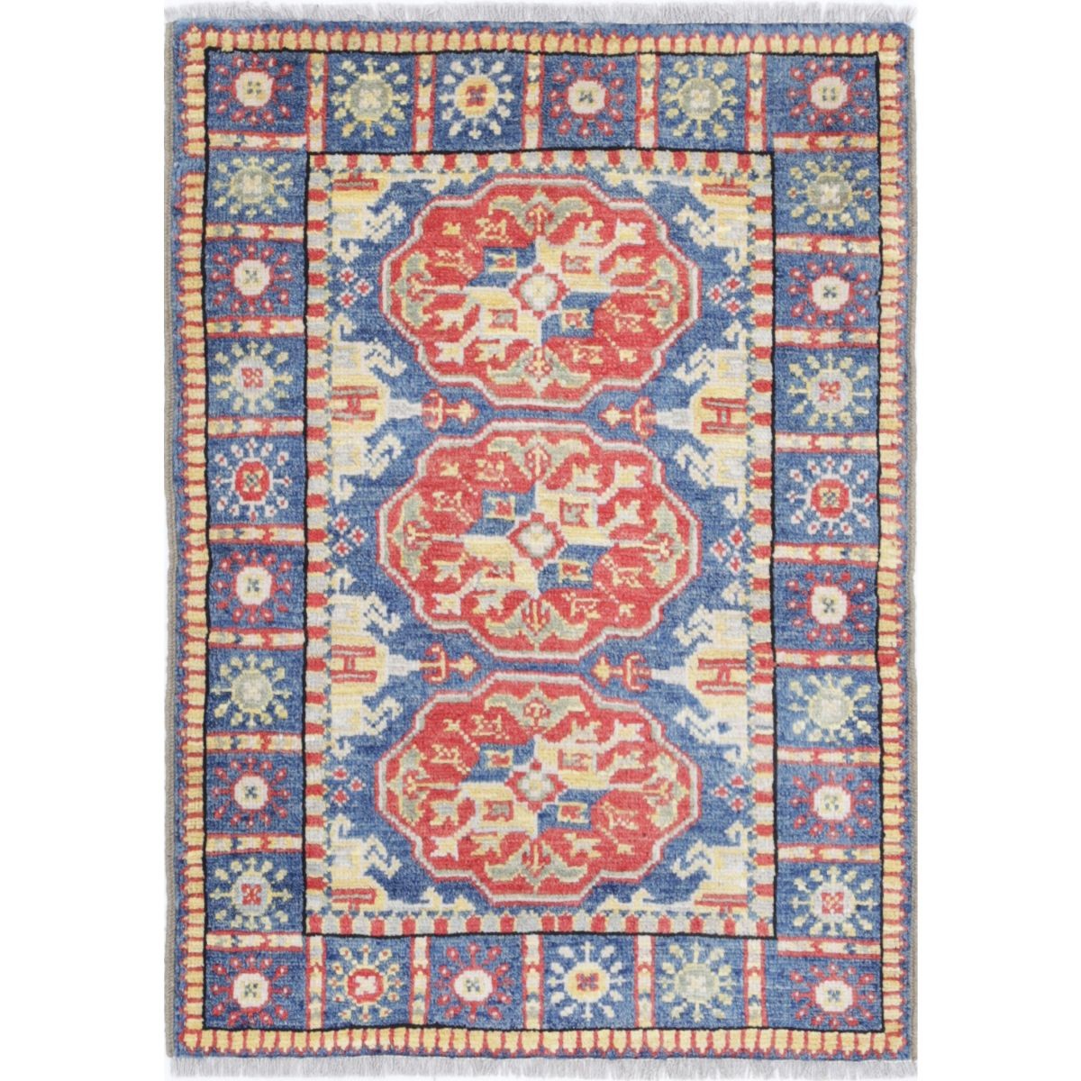 Revival 2x3 Handmade Double Knotted Washable Wool Rug - Colorful