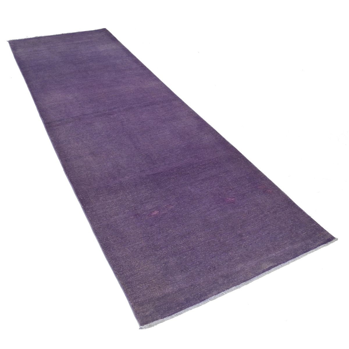 Fine 3x11 Handmade Double Knotted Washable Wool Runner - Monochormatic