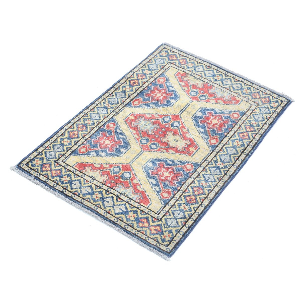 Revival 2x3 Handmade Double Knotted Washable Wool Rug - Colorful