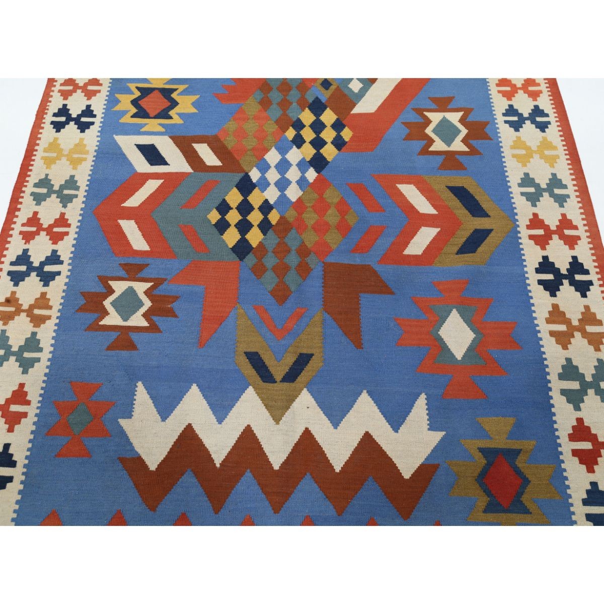 Kafkaas 5x7 Hand Woven Washable Wool Rug - Colorful
