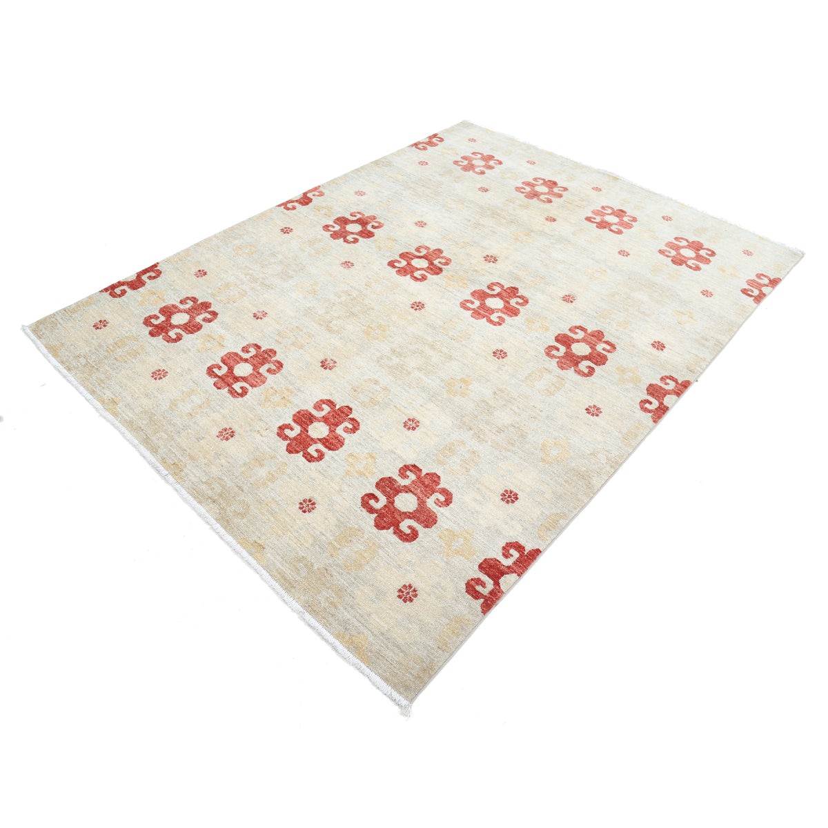 Modcar 6x8 Handmade Double Knotted Washable Wool Rug - Colorful