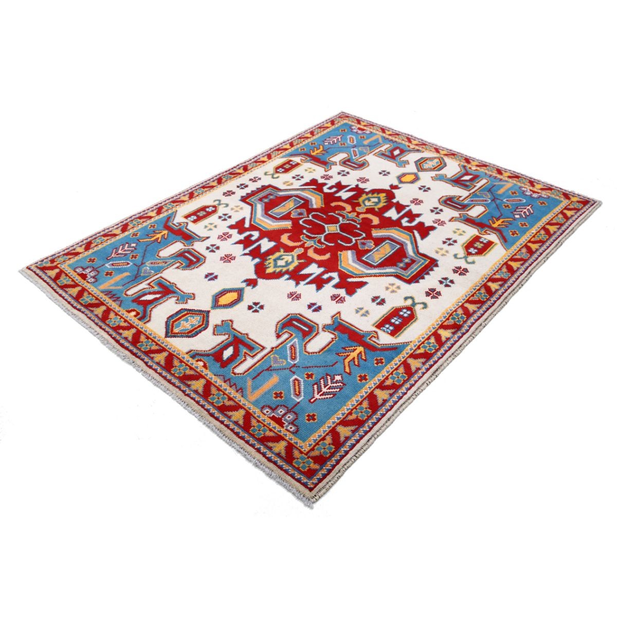 Revival 5x7 Handmade Double Knotted Washable Wool Rug - Colorful