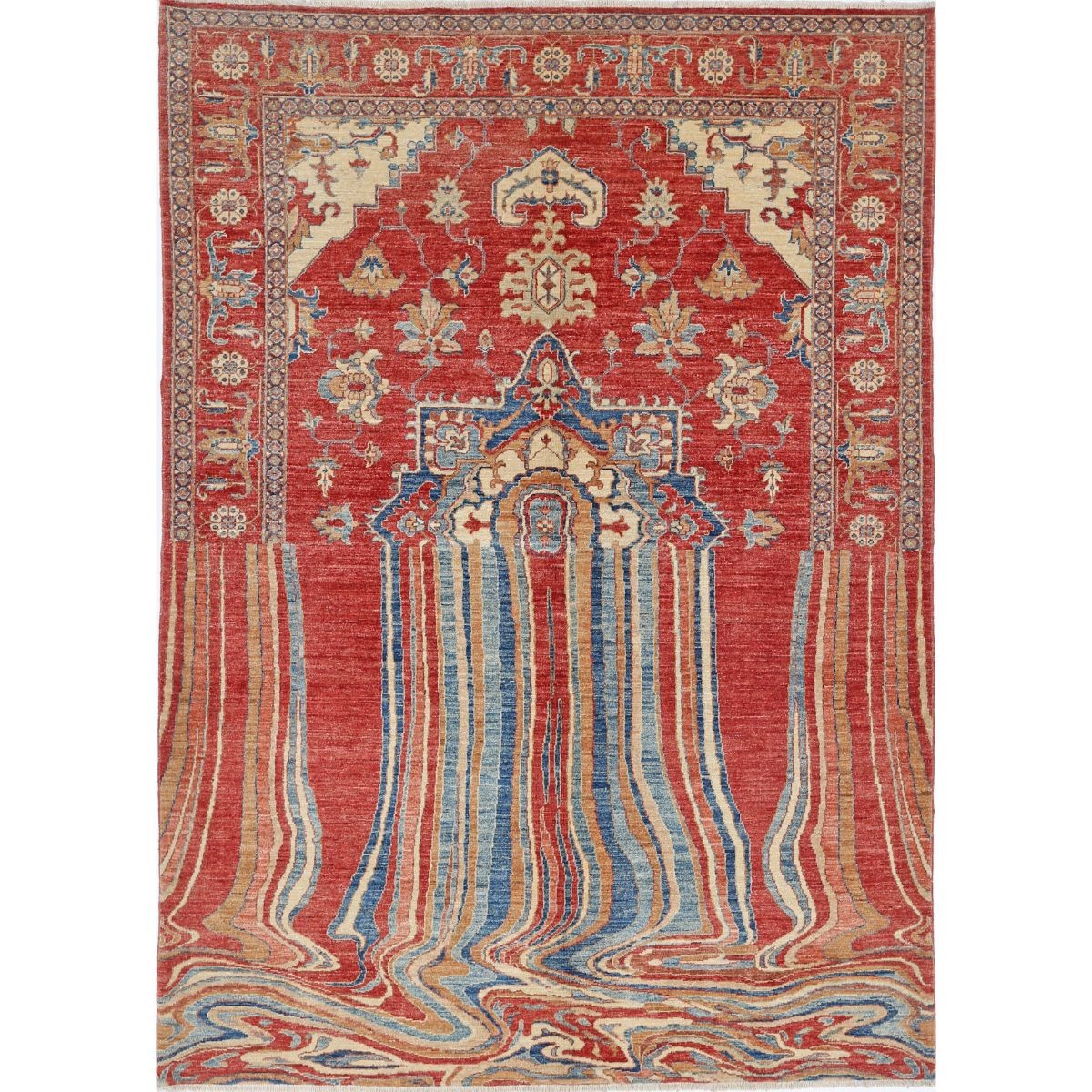 Ziegler 6x8 Handmade Double Knotted Washable Wool Rug - Colorful
