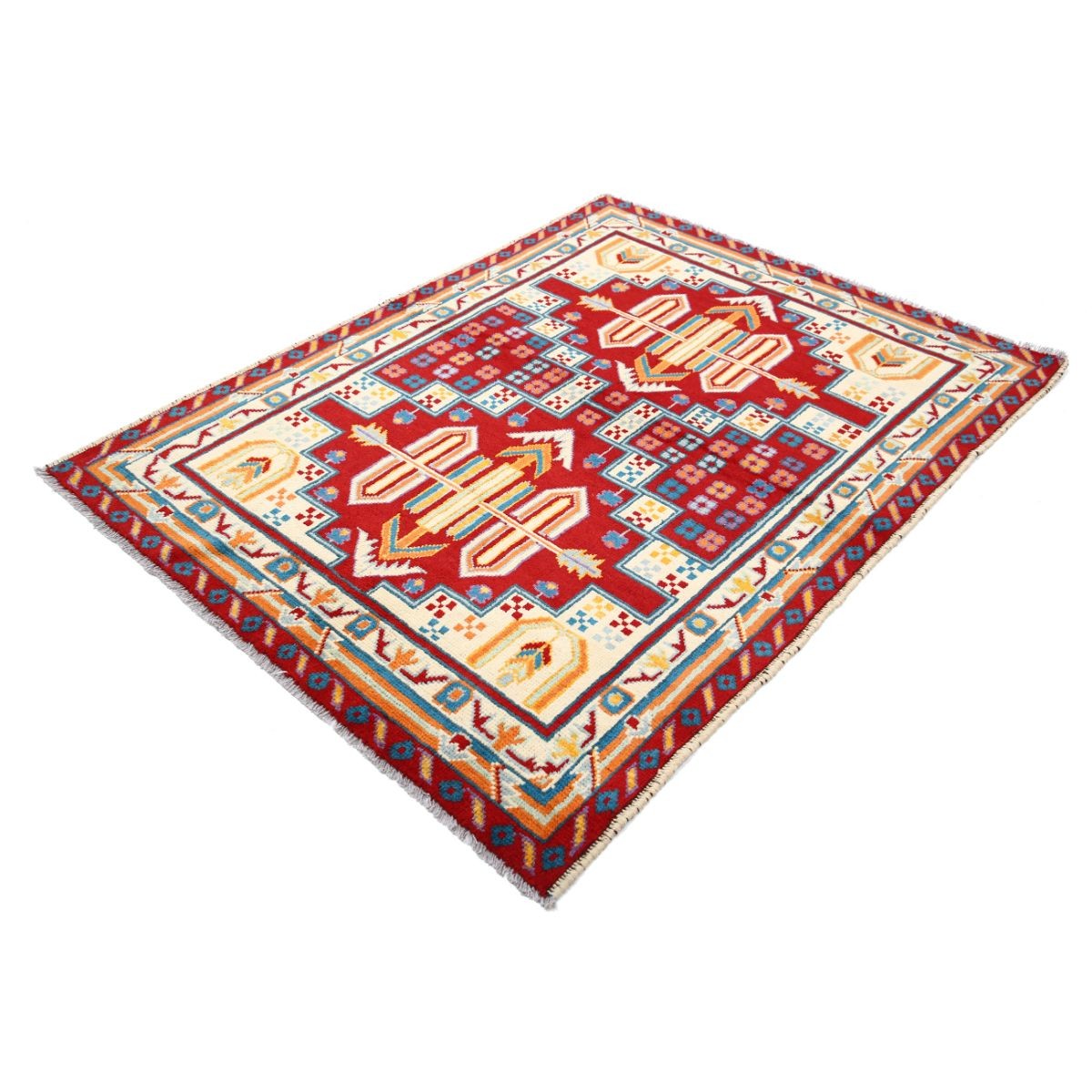 Revival 5x6 Handmade Double Knotted Washable Wool Rug - Colorful