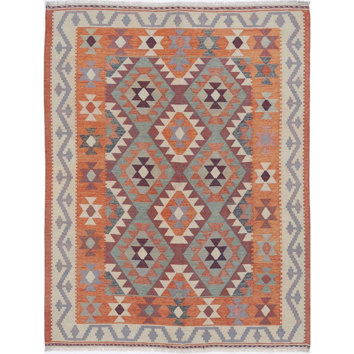 Kafkaas 5x7 Hand Woven Washable Wool Rug - Colorful