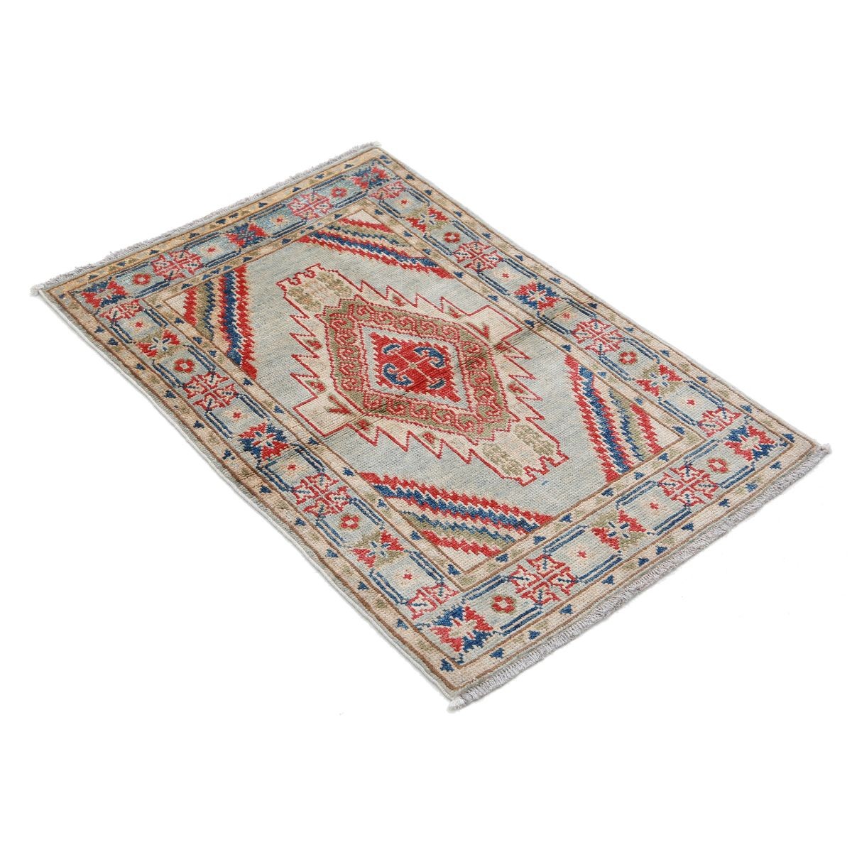 Revival 2x3 Handmade Double Knotted Washable Wool Rug - Colorful