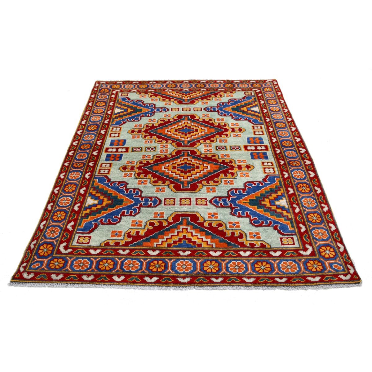 Revival 5x7 Handmade Double Knotted Washable Wool Rug - Colorful