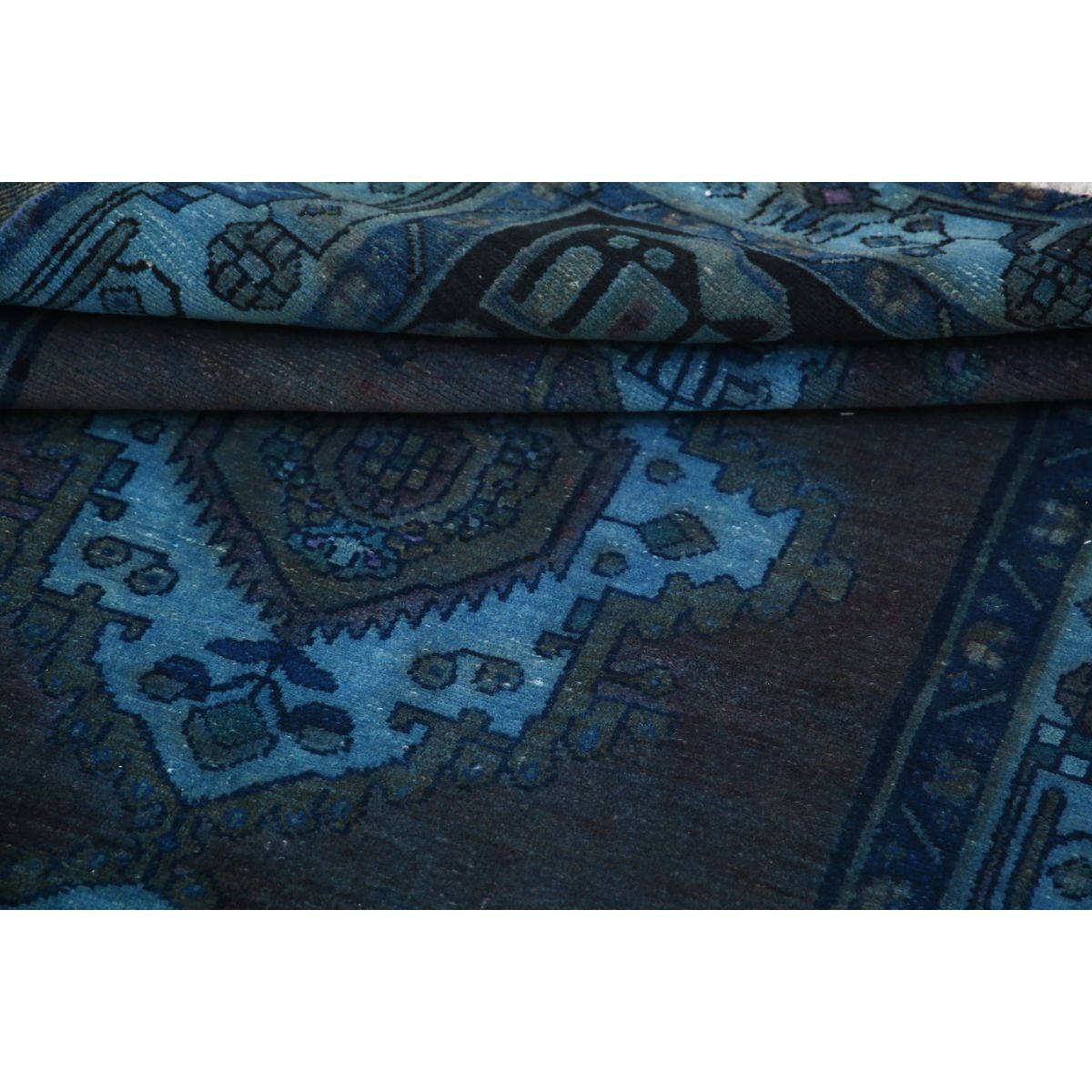 Overdye 4x8 Handmade Double Knotted Washable Wool Runner - Monochormatic