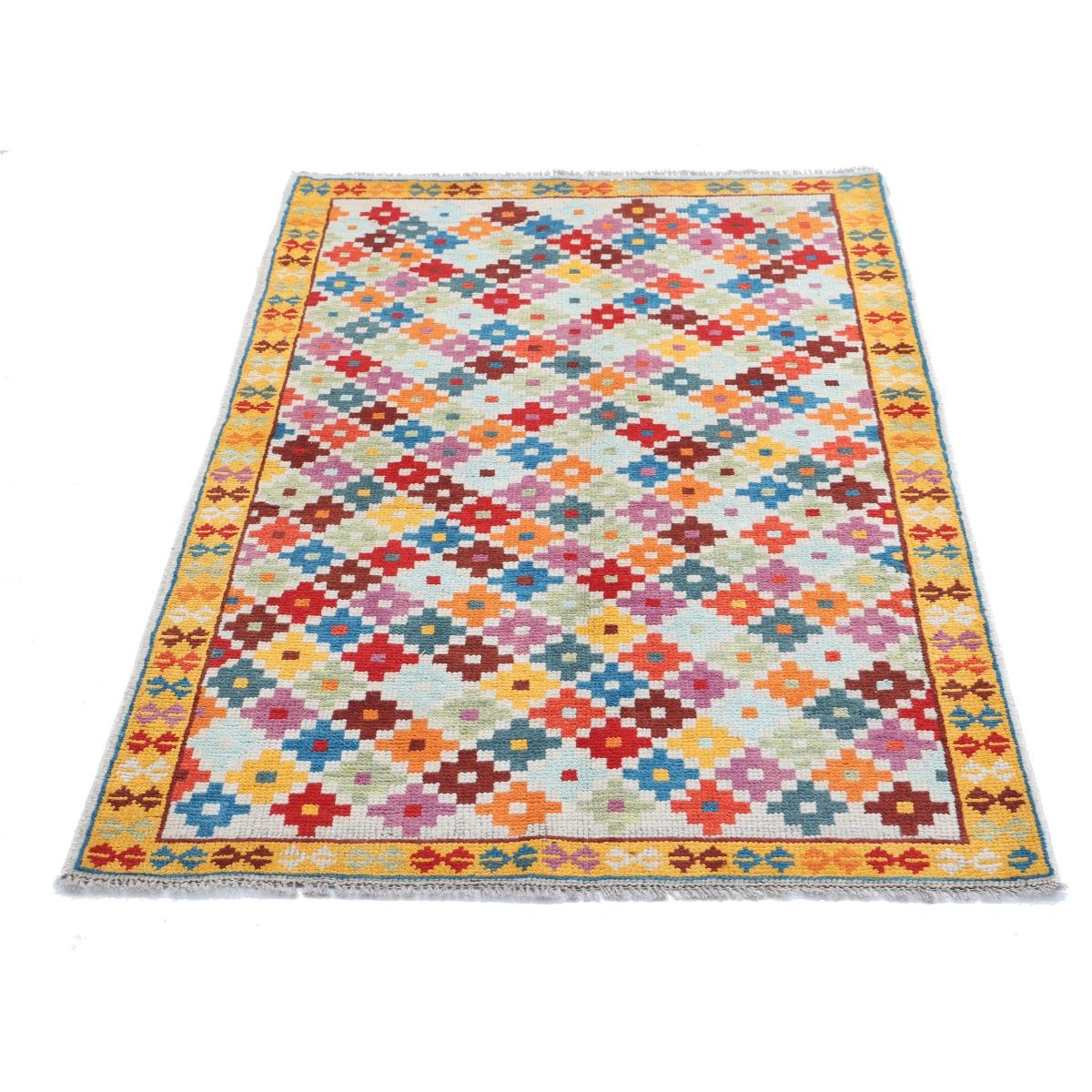 Revival 3x5 Handmade Double Knotted Washable Wool Rug - Colorful
