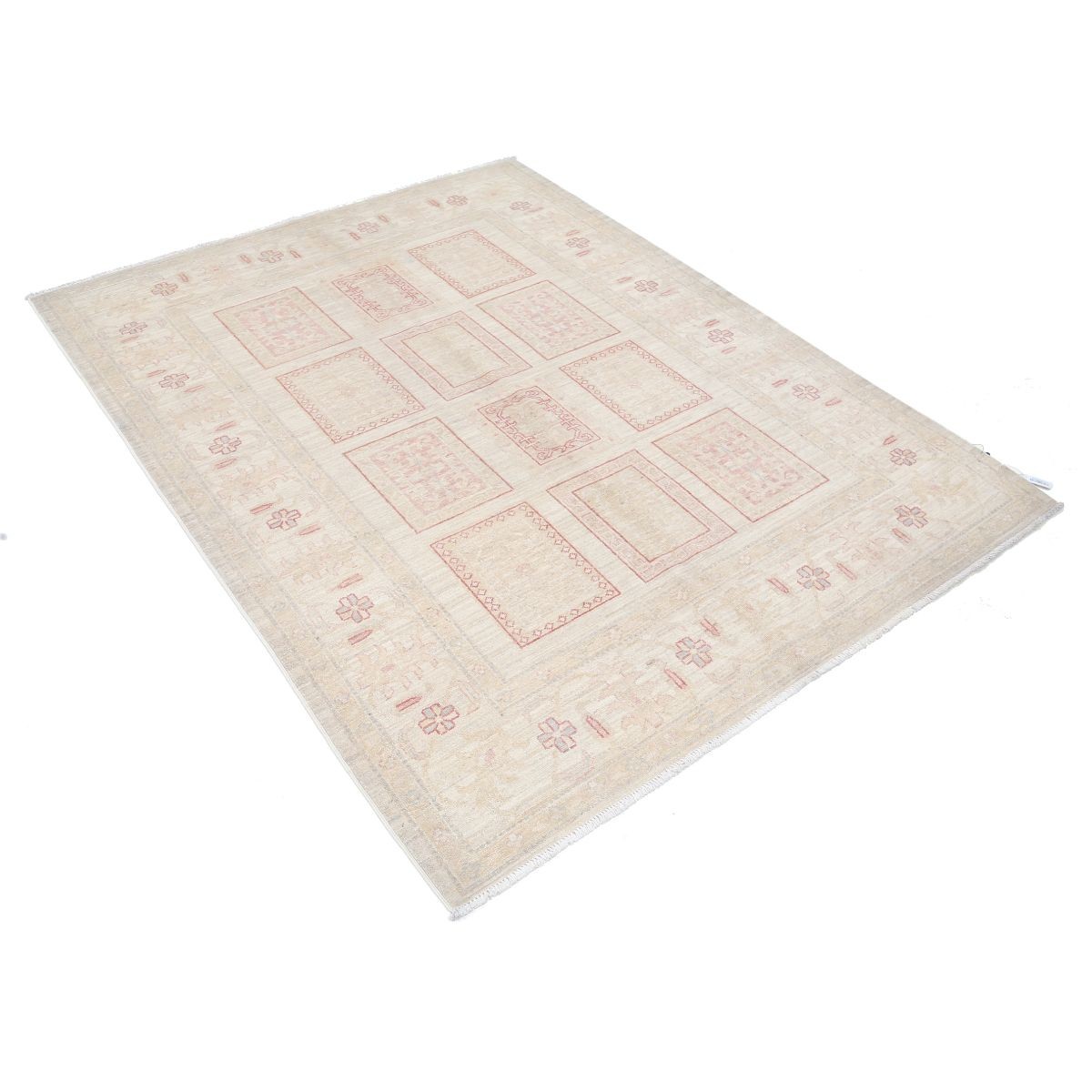 Bakhtiari 5x6 Handmade Double Knotted Washable Wool Rug - Soft Hues