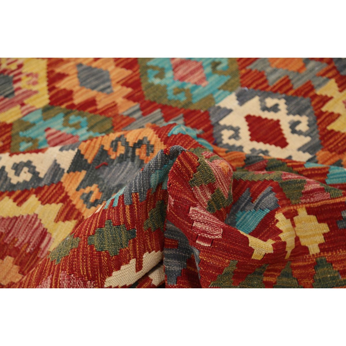 Maimana 8x11 Hand Woven Washable Wool Rug - Colorful