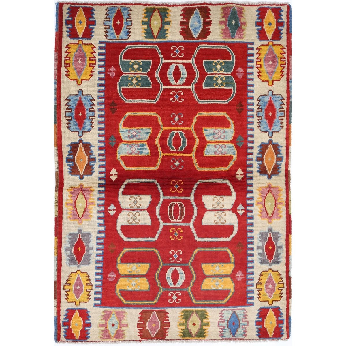 Revival 3x5 Handmade Double Knotted Washable Wool Rug - Colorful