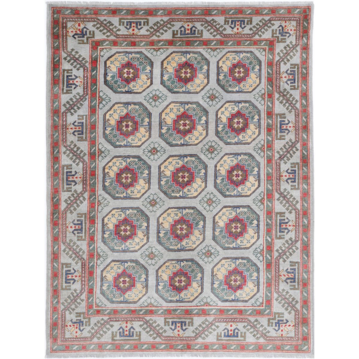 Revival 6x8 Handmade Double Knotted Washable Wool Rug - Colorful