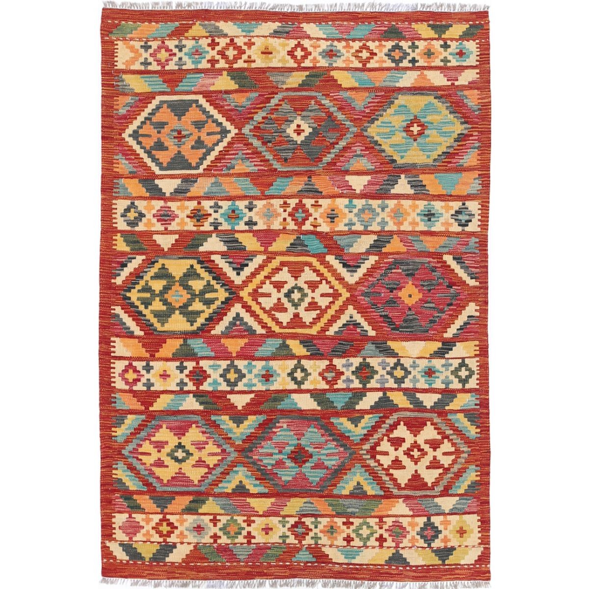 Maimana 4x6 Hand Woven Washable Wool Rug - Colorful