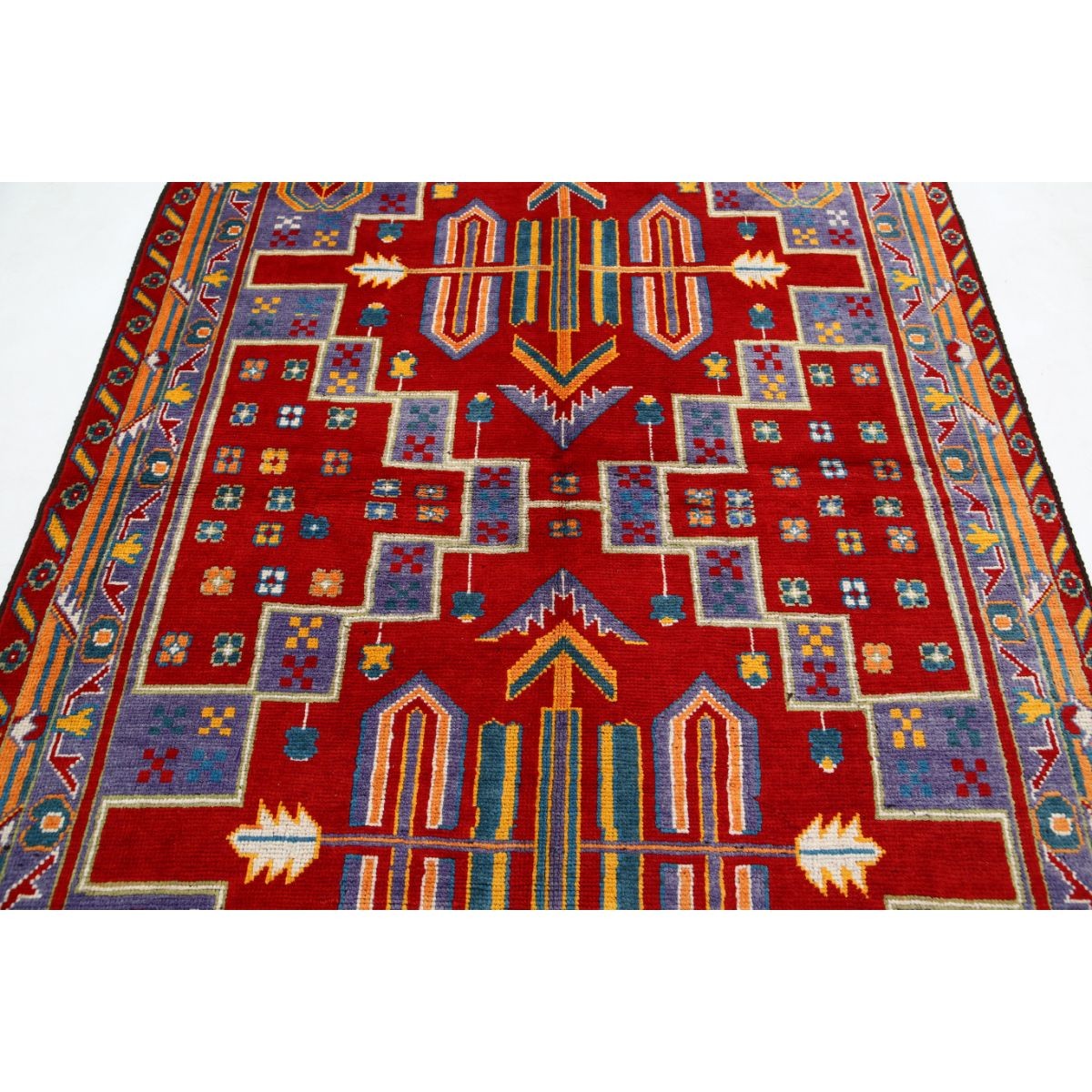 Revival 6x8 Handmade Double Knotted Washable Wool Rug - Colorful