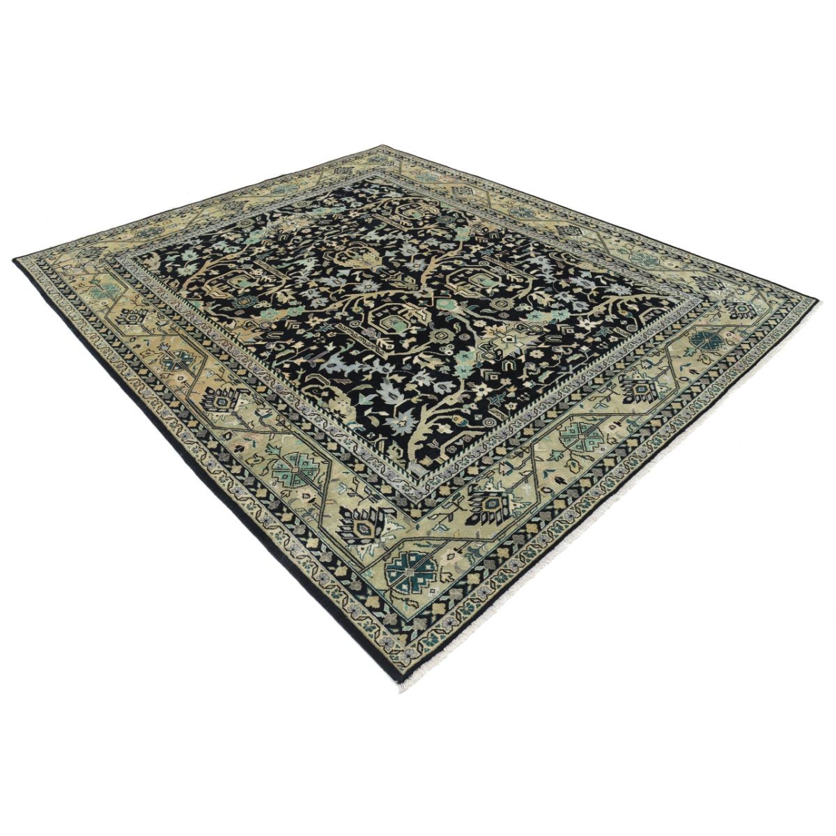 Agra 8x10 Handmade Double Knotted Washable Wool Rug - Colorful