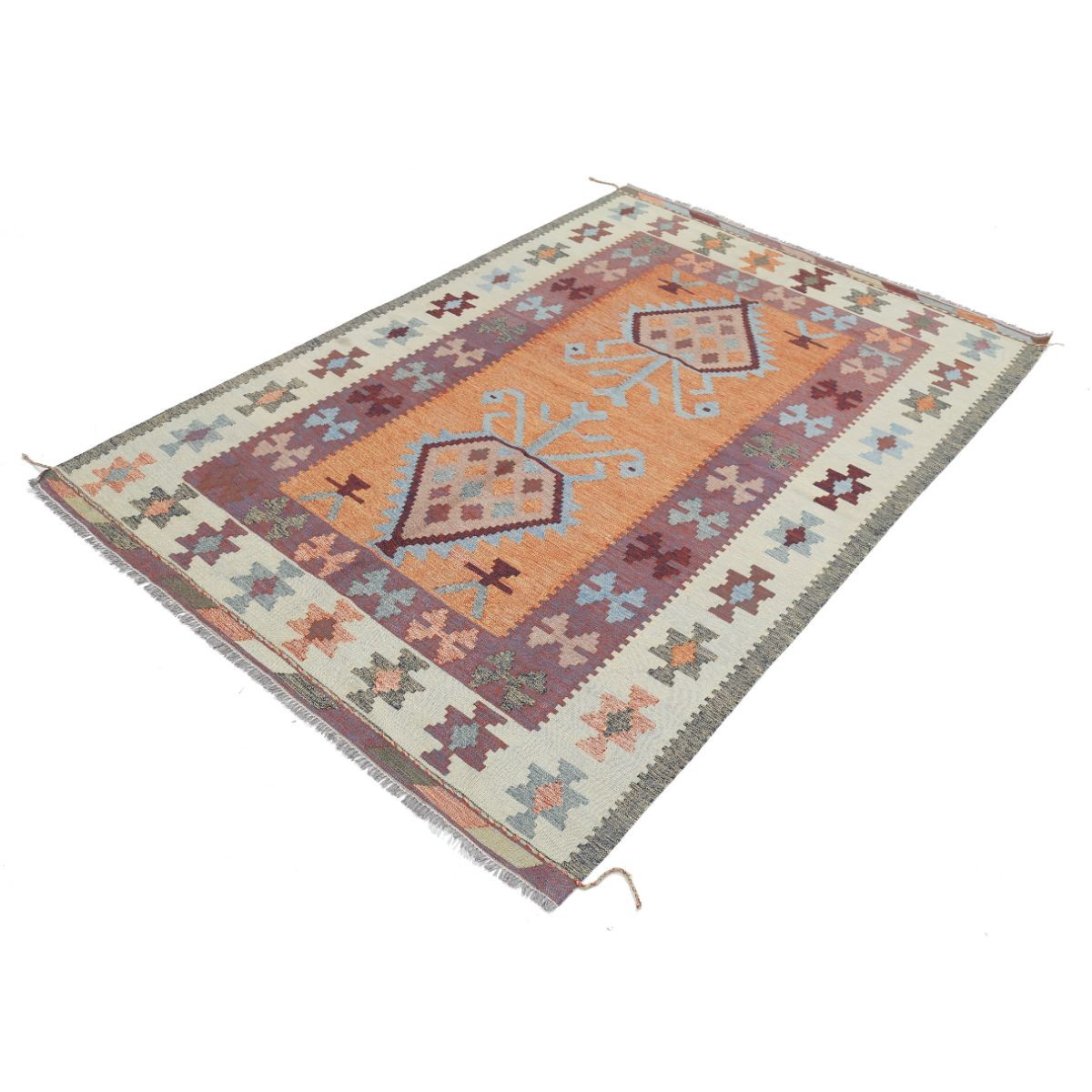 Kafkaas 5x7 Hand Woven Washable Wool Rug - Colorful