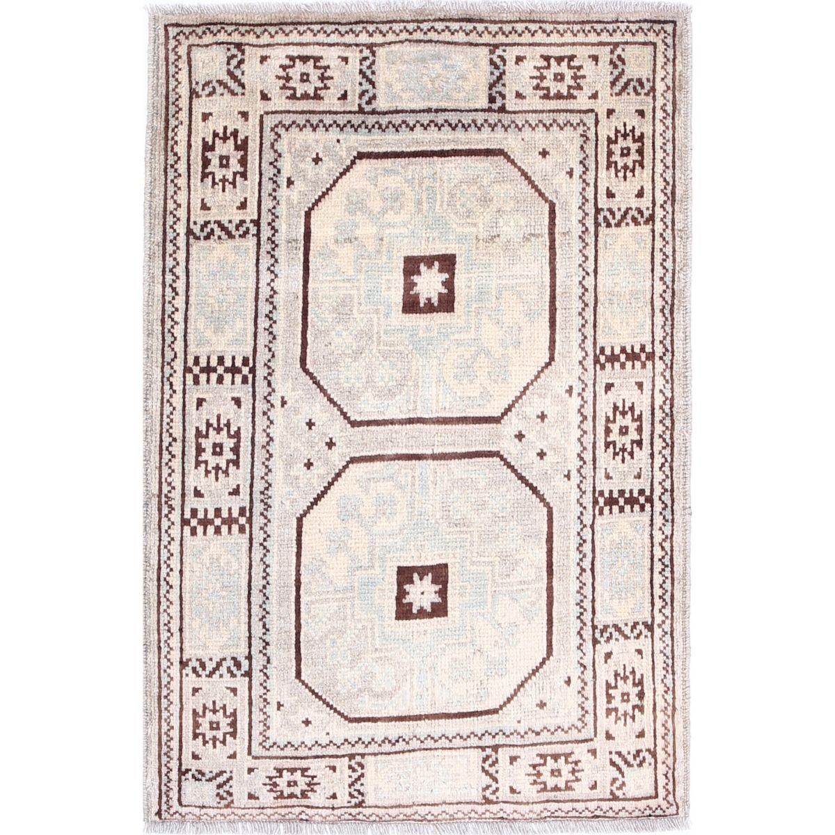 Revival 2x3 Handmade Double Knotted Washable Wool Rug - Colorful
