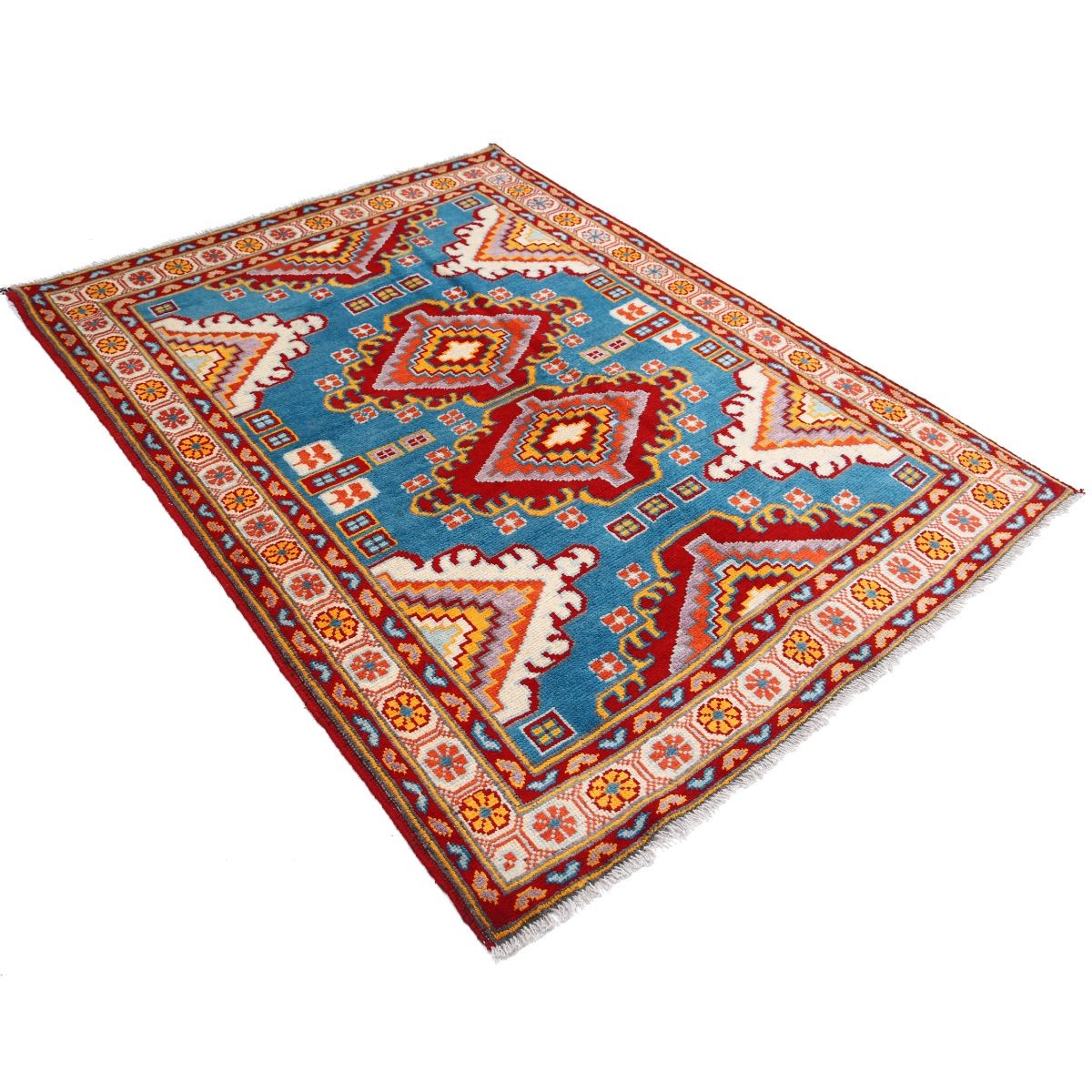 Revival 5x6 Handmade Double Knotted Washable Wool Rug - Colorful