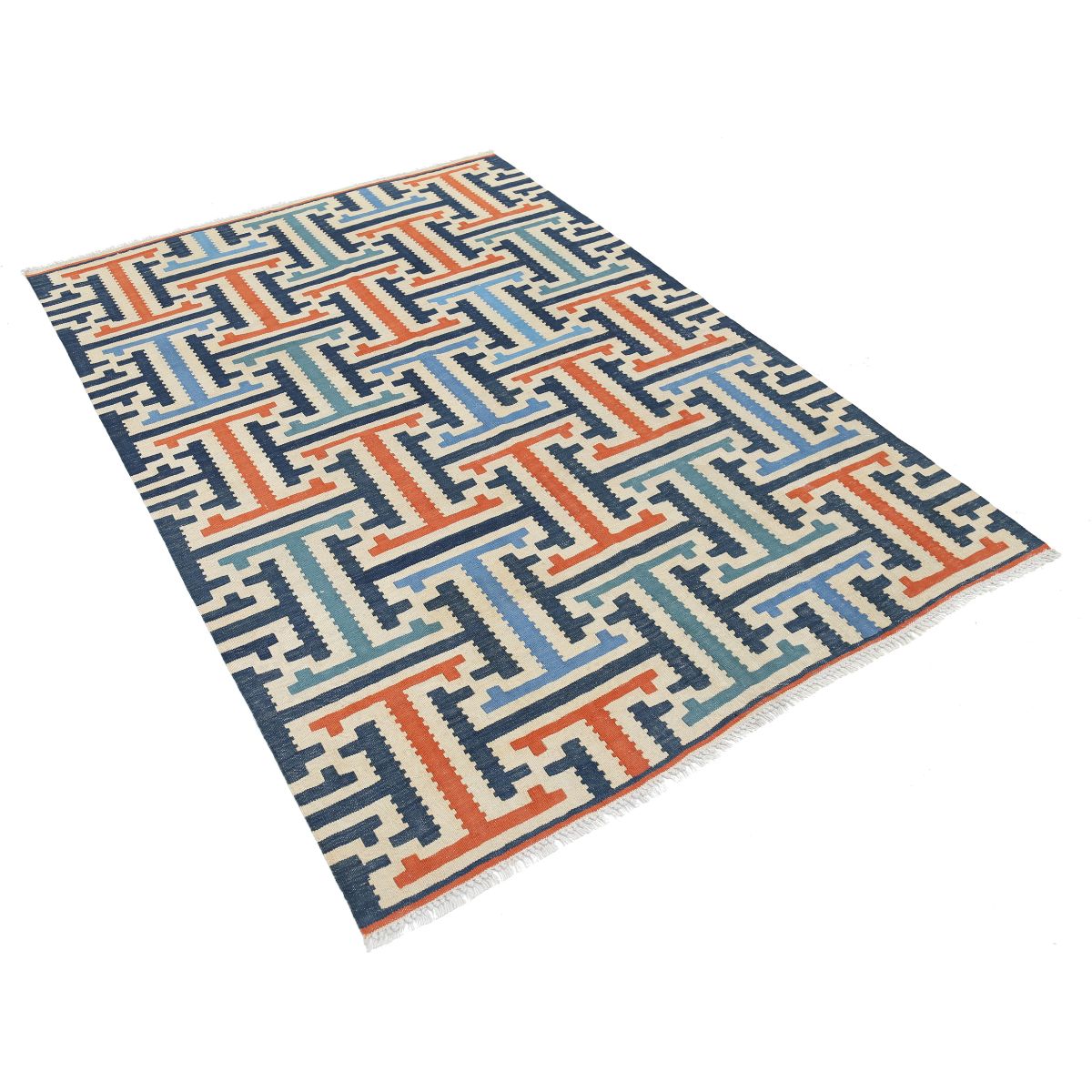 Kafkaas 5x7 Hand Woven Washable Wool Rug - Colorful
