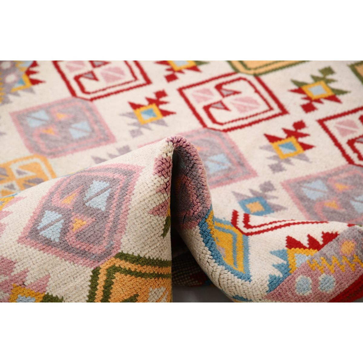 Revival 3x5 Handmade Double Knotted Washable Wool Rug - Colorful