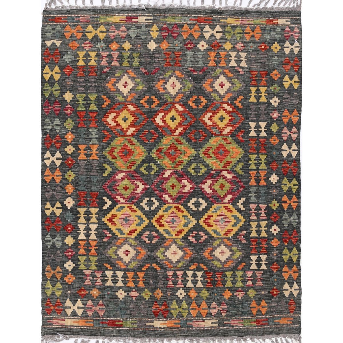 Maimana 5x7 Hand Woven Washable Wool Rug - Colorful