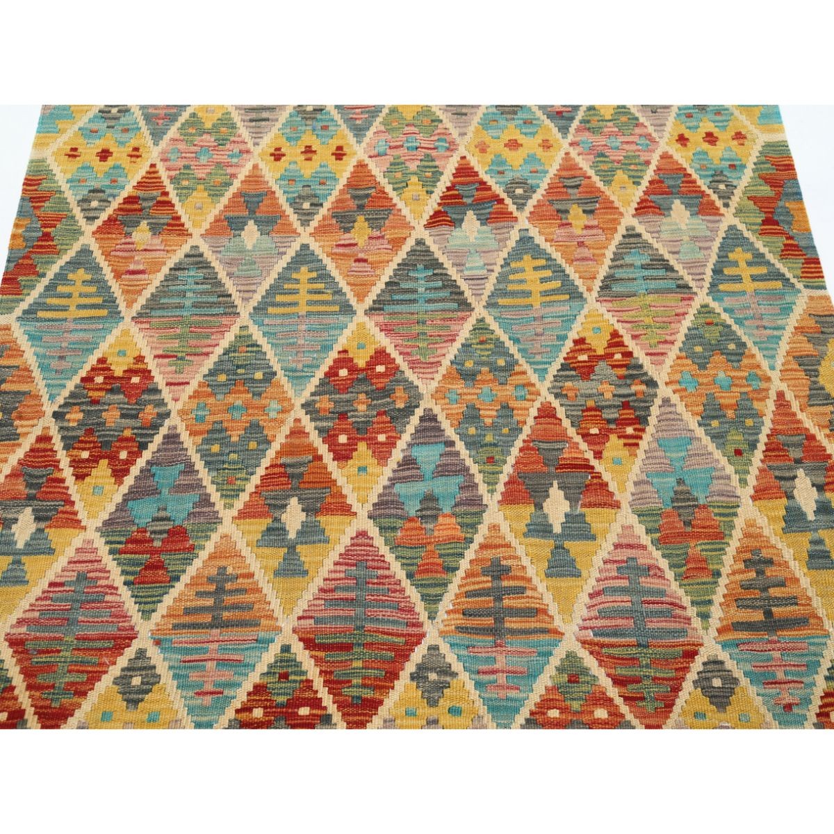 Maimana 4x6 Hand Woven Washable Wool Rug - Colorful