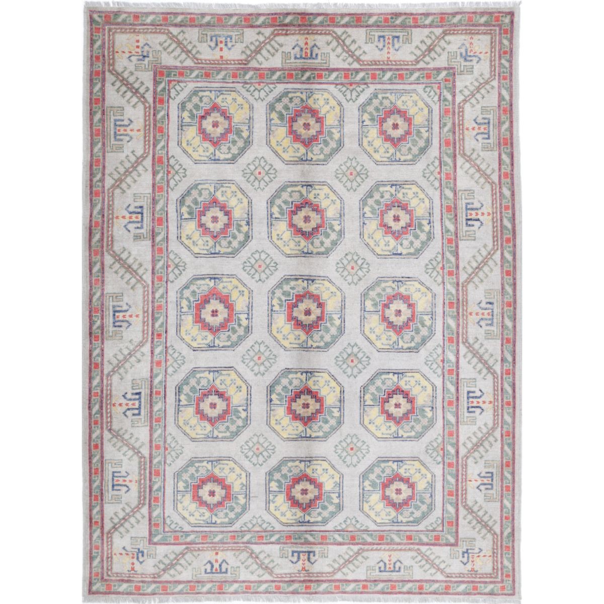 Revival 6x8 Handmade Double Knotted Washable Wool Rug - Colorful