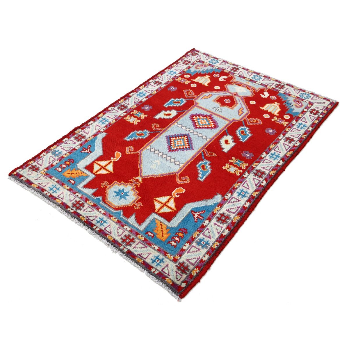 Revival 3x5 Handmade Double Knotted Washable Wool Rug - Colorful