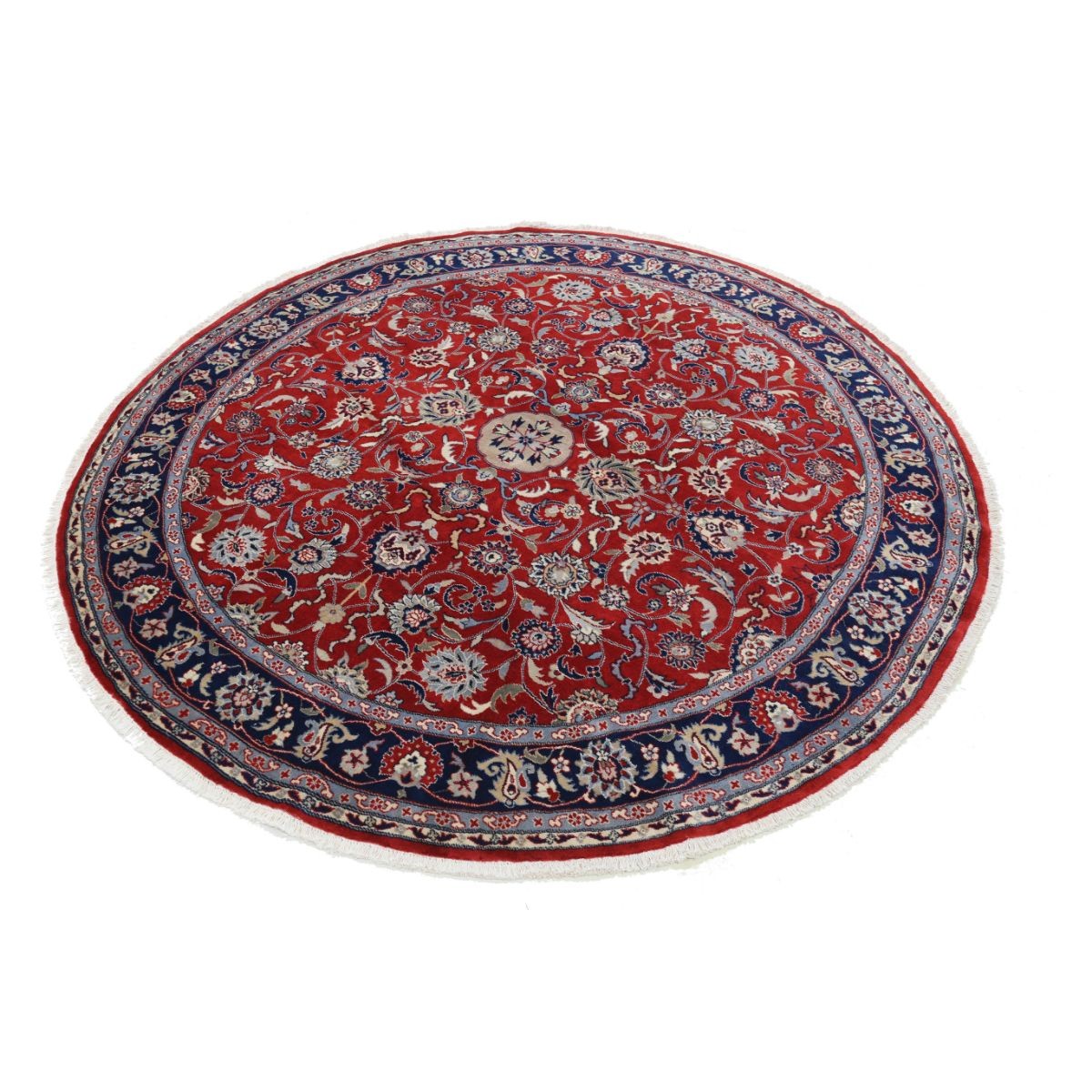 Heritage 6x6 Handmade Double Knotted Washable Wool Round Rug - Colorful