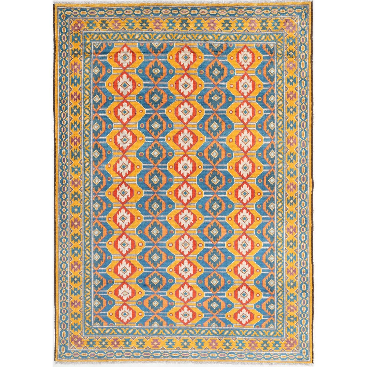 Revival 6x8 Handmade Double Knotted Washable Wool Rug - Colorful