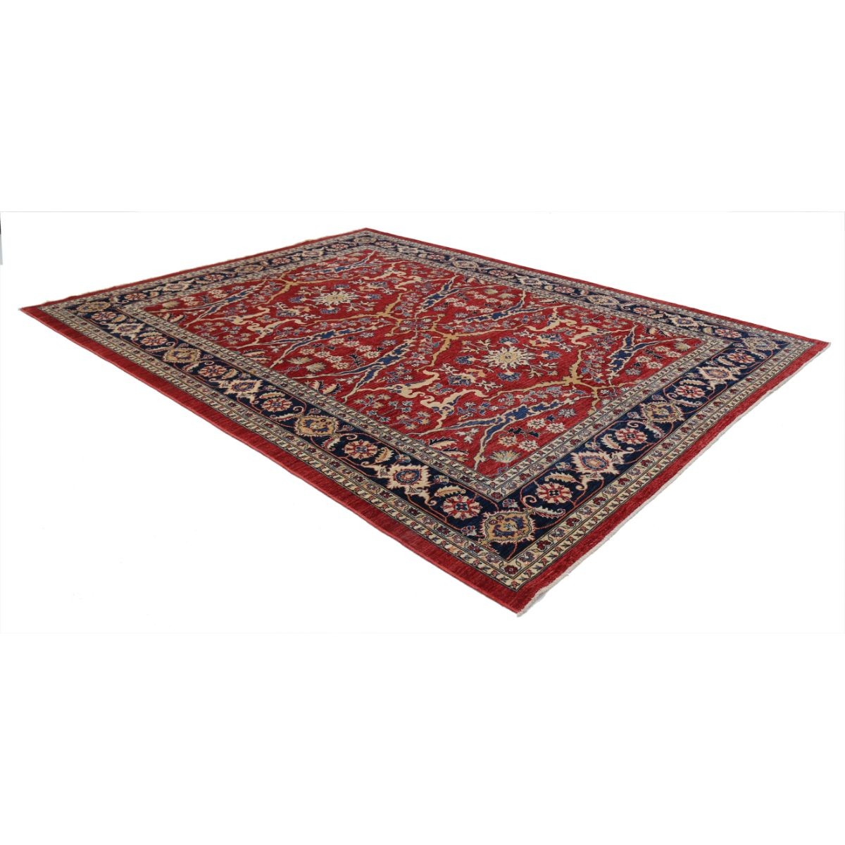 Heriz 9x12 Handmade Double Knotted Washable Wool Rug - Colorful
