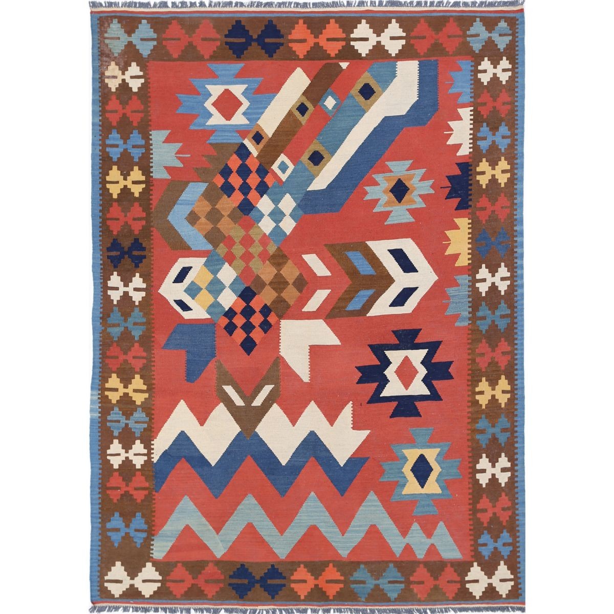 Kafkaas 5x7 Hand Woven Washable Wool Rug - Colorful