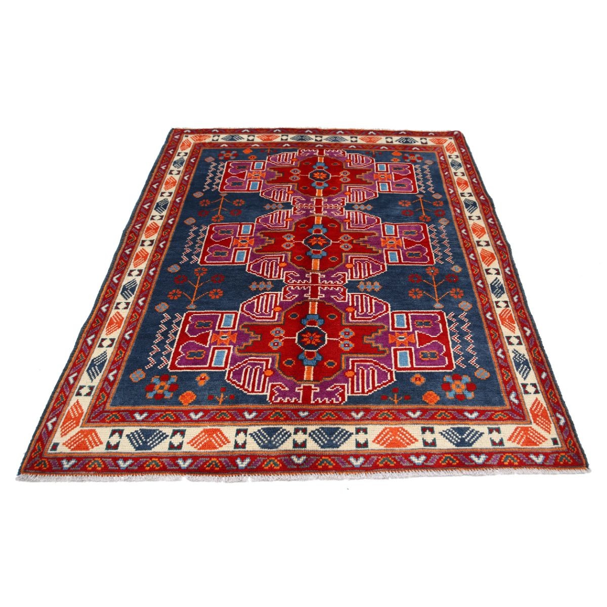 Revival 5x7 Handmade Double Knotted Washable Wool Rug - Colorful