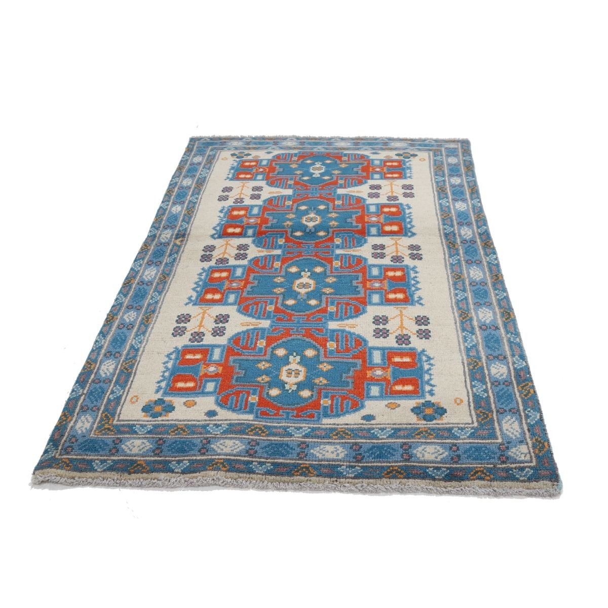 Revival 3x5 Handmade Double Knotted Washable Wool Rug - Colorful