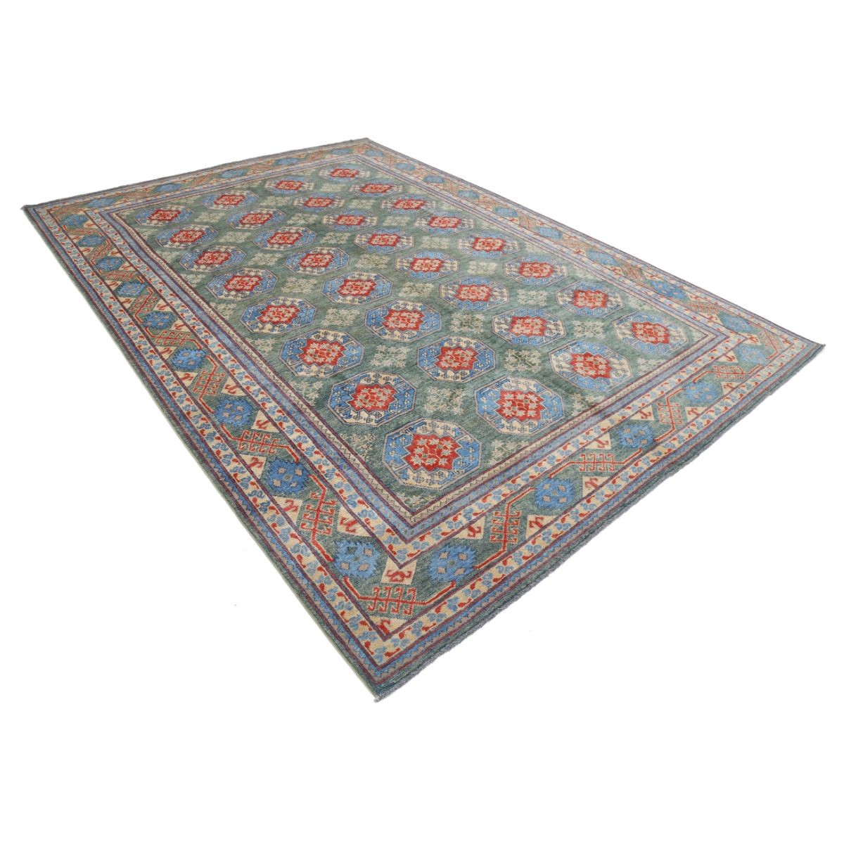 Revival 8x12 Handmade Double Knotted Washable Wool Rug - Colorful