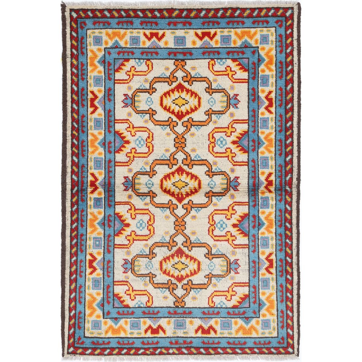 Revival 3x5 Handmade Double Knotted Washable Wool Rug - Colorful