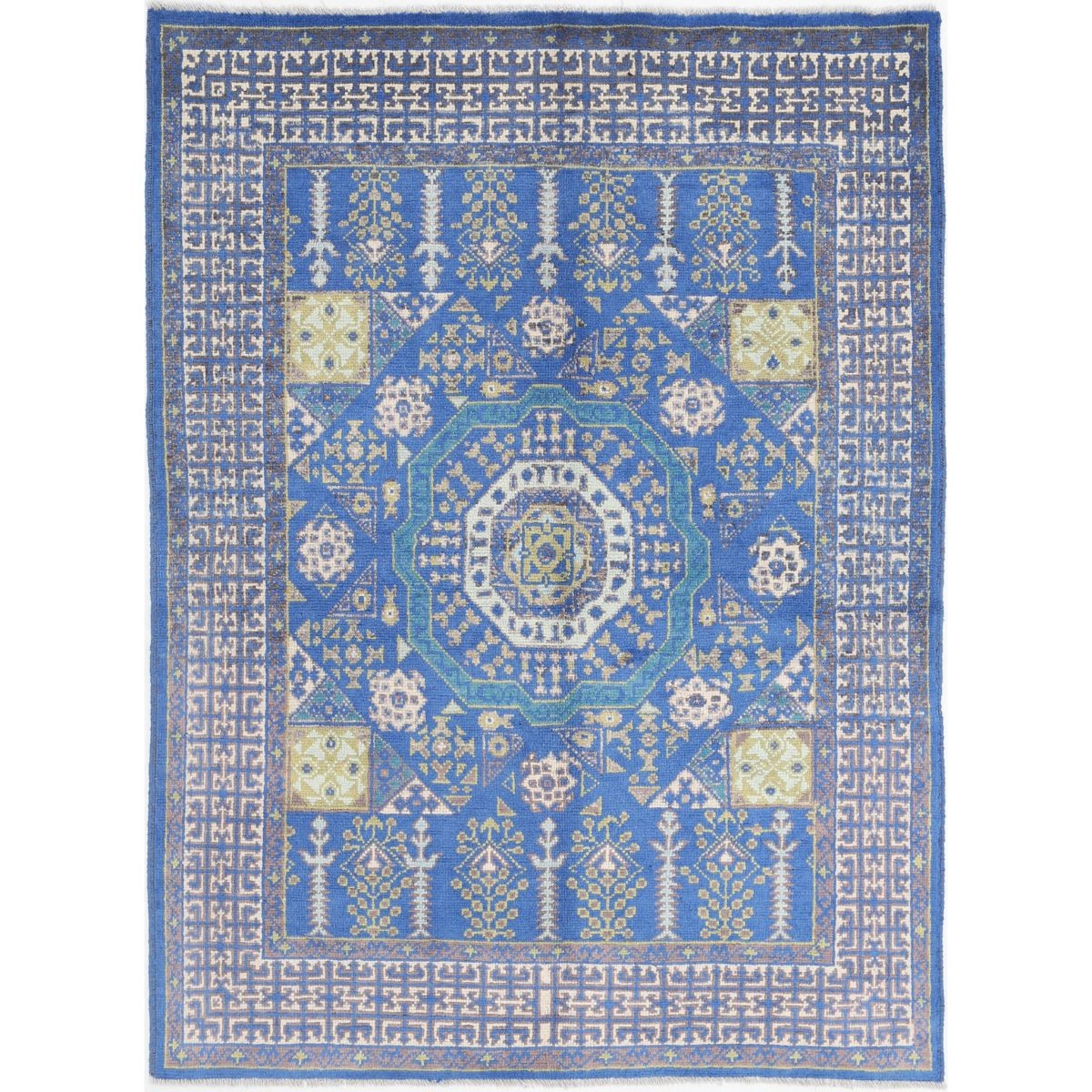 Revival 5x7 Handmade Double Knotted Washable Wool Rug - Colorful