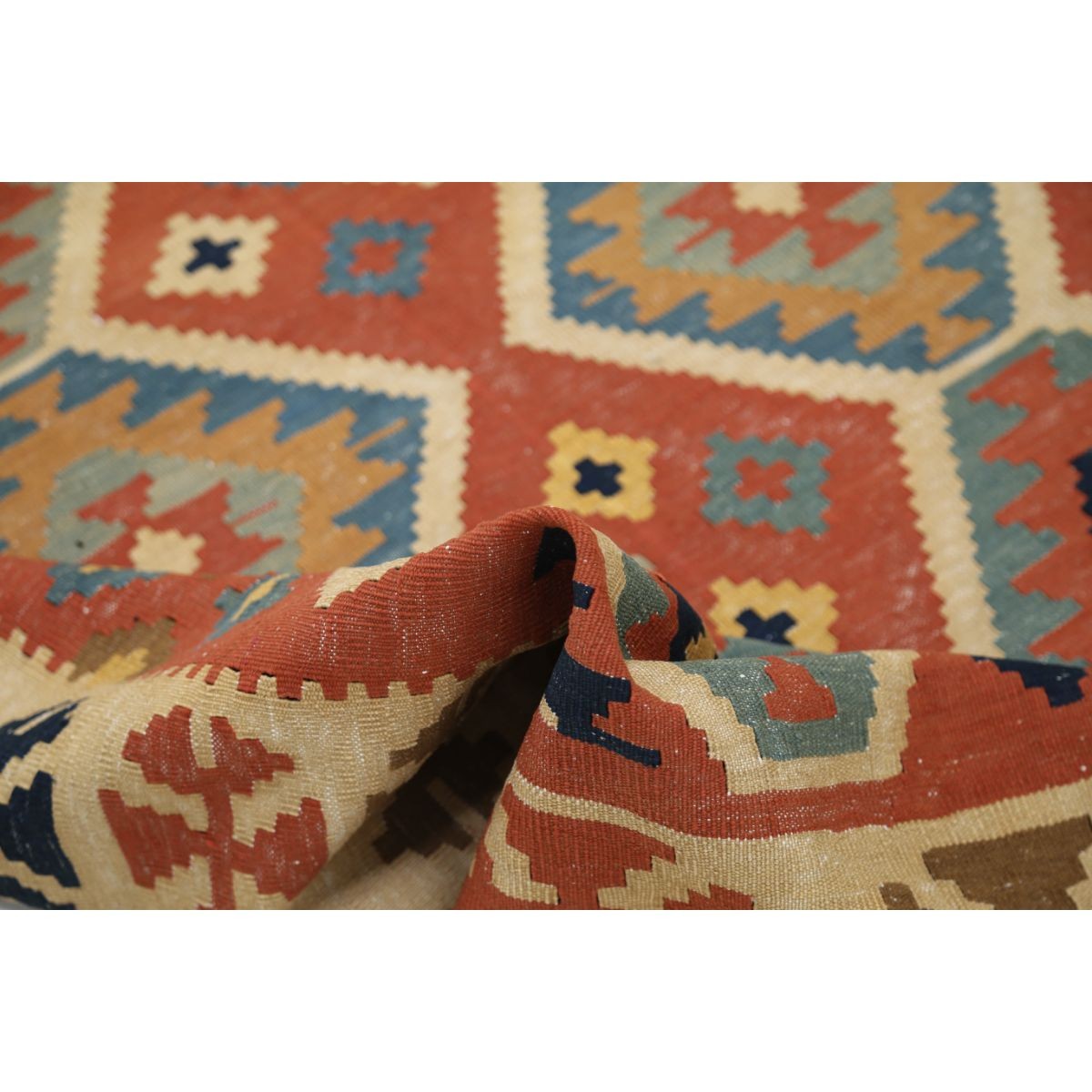 Kafkaas 5x7 Hand Woven Washable Wool Rug - Soft Hues