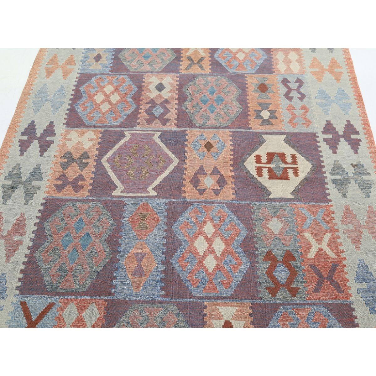 Kafkaas 5x7 Hand Woven Washable Wool Rug - Colorful