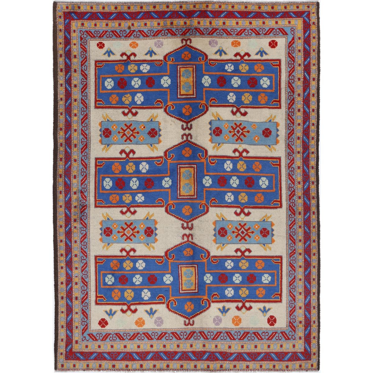 Revival 6x8 Handmade Double Knotted Washable Wool Rug - Colorful