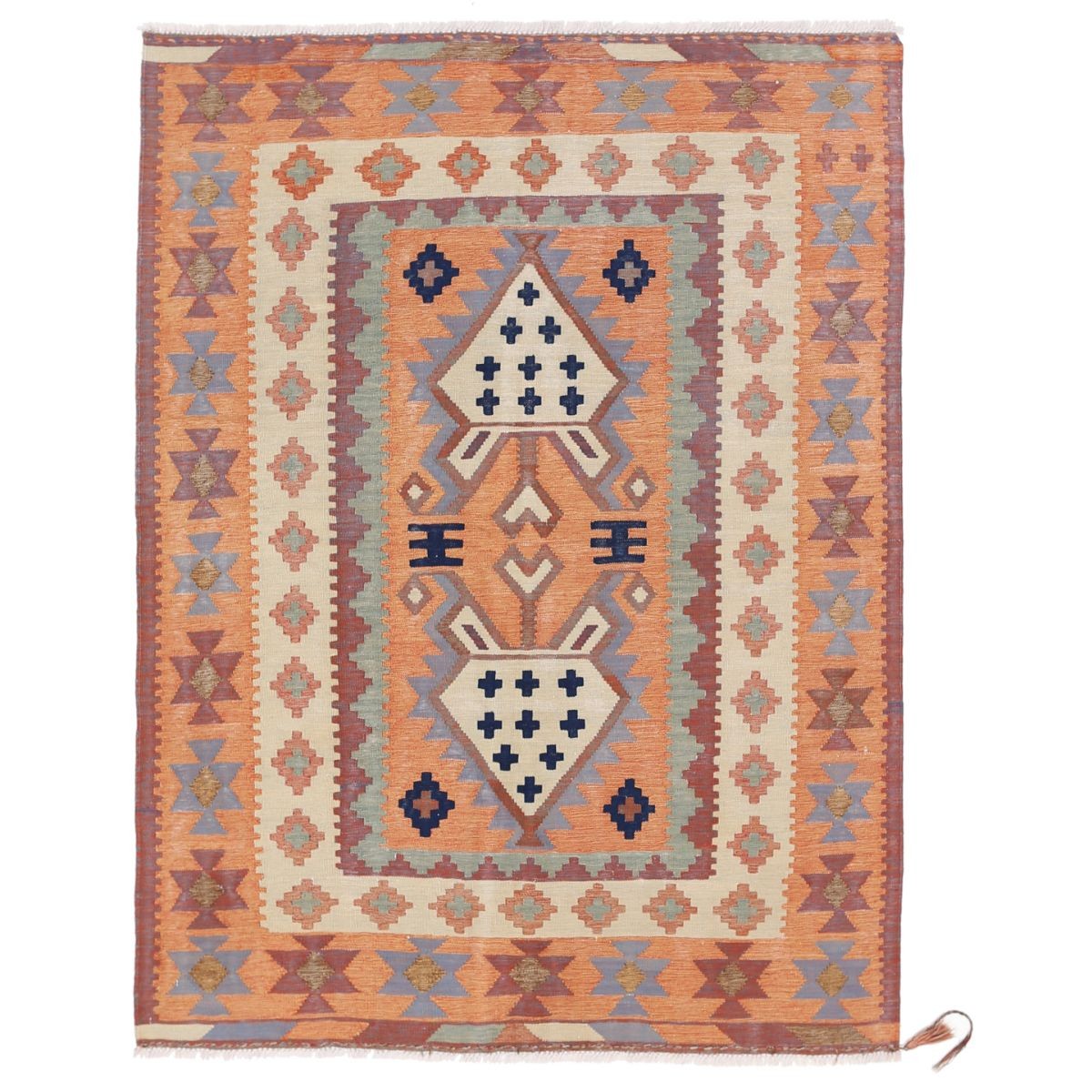 Kafkaas 5x7 Hand Woven Washable Wool Rug - Colorful