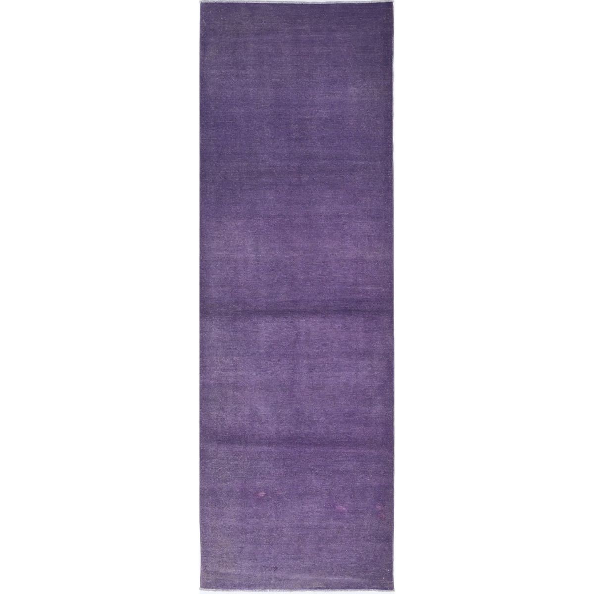 Fine 3x11 Handmade Double Knotted Washable Wool Runner - Monochormatic