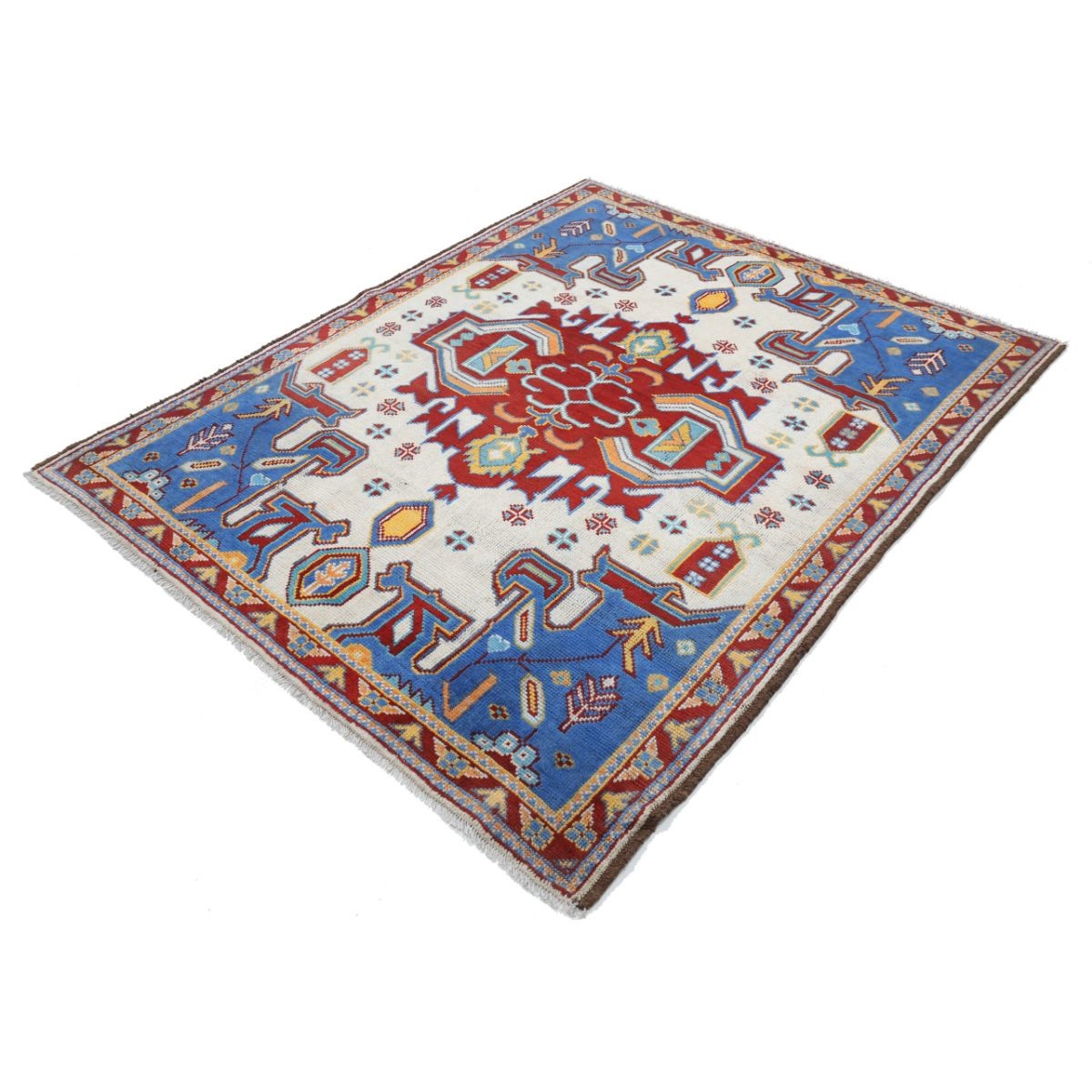 Revival 5x6 Handmade Double Knotted Washable Wool Rug - Colorful
