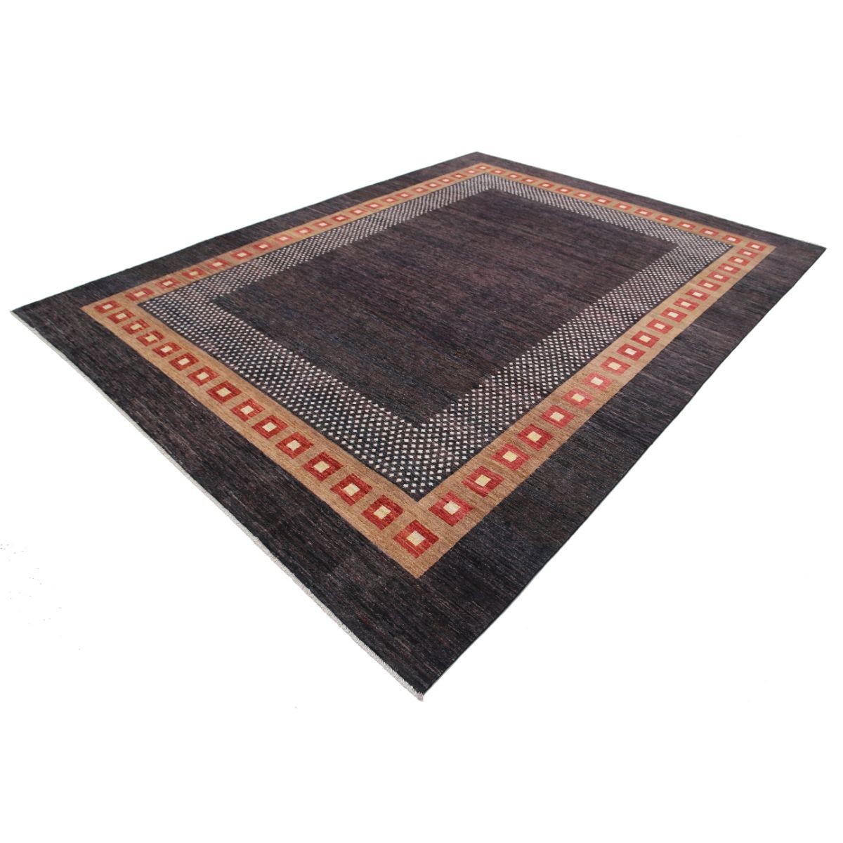 Modcar 9x12 Handmade Double Knotted Washable Wool Rug - Colorful